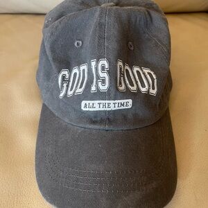 NWOT: Gray Screen print “God Is Good” Cap